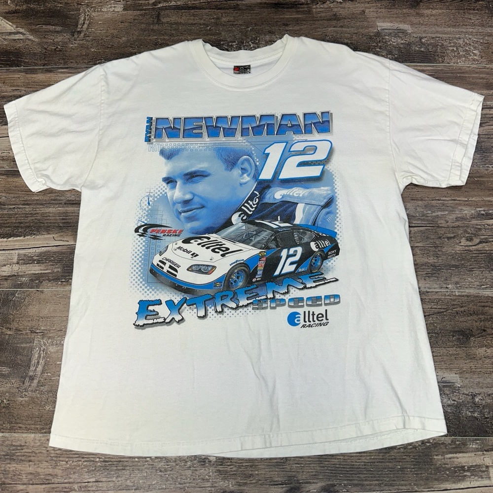 Vintage Ryan Newman #12 NASCAR Alltel Racing T Shirt Large Y2K
